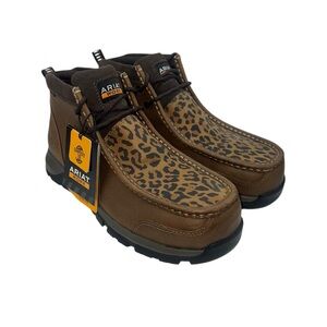 Ariat Women’s Edge LTE Cheetah Print Moc Composite Toe Work Boots Size 8.5